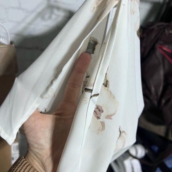 Dynamite Ivory Floral Wrap High-Low Dress - Picture 2 of 9